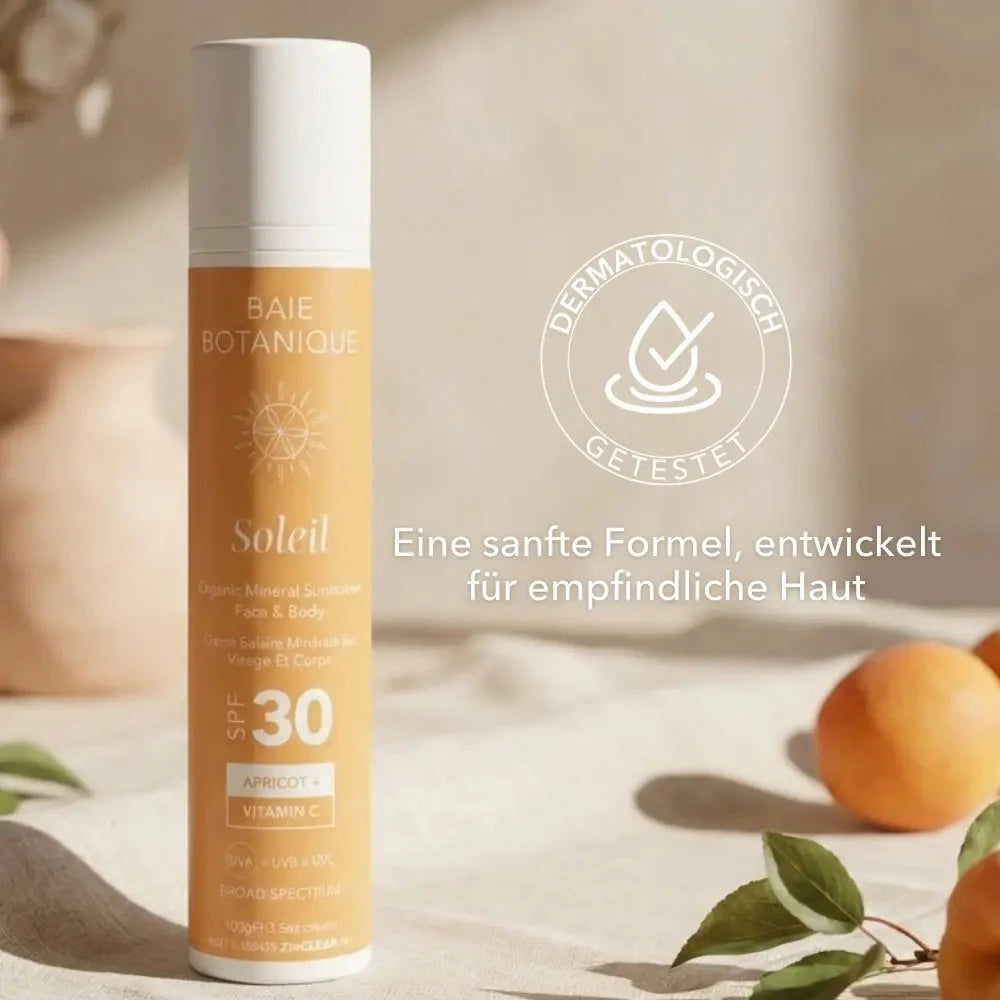 Vitamin C Bio-Mineral-Sonnenschutz SPF 30 für Gesicht und Körper Sunscreen Baie Botanique EU | Organic and Vegan Skincare 