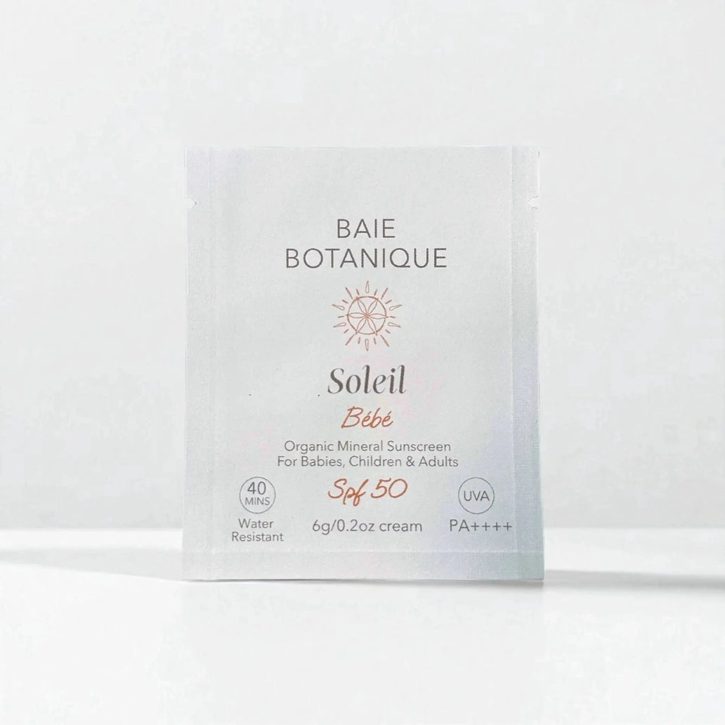 Mineralische Bio-Sonnencreme für Babys & Kinder LSF 50 – 6g Sachet Sunscreen Baie Botanique EU | Organic and Vegan Skincare 
