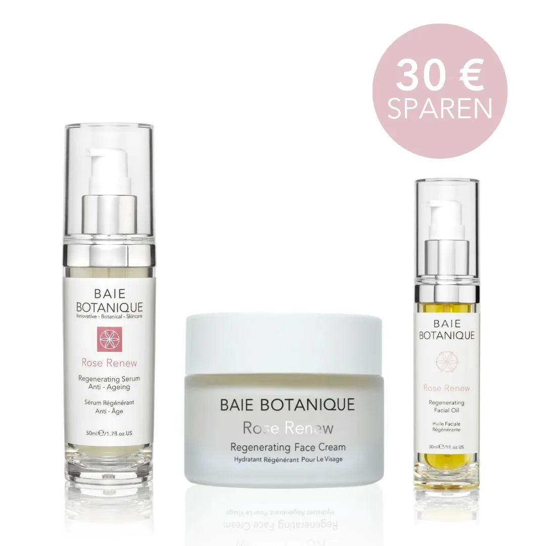 Feuchtigkeitspflege-Set Bundle Baie Botanique EU | Organic and Vegan Skincare 50ml Serum + 30ml Gesichtsöl + 50ml Gesichtscreme 