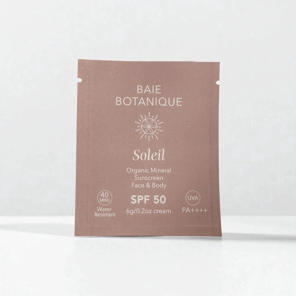 Mineralische Bio-Sonnencreme für Gesicht & Körper LSF 50 – 6g Sachet Sunscreen Baie Botanique EU | Organic and Vegan Skincare 