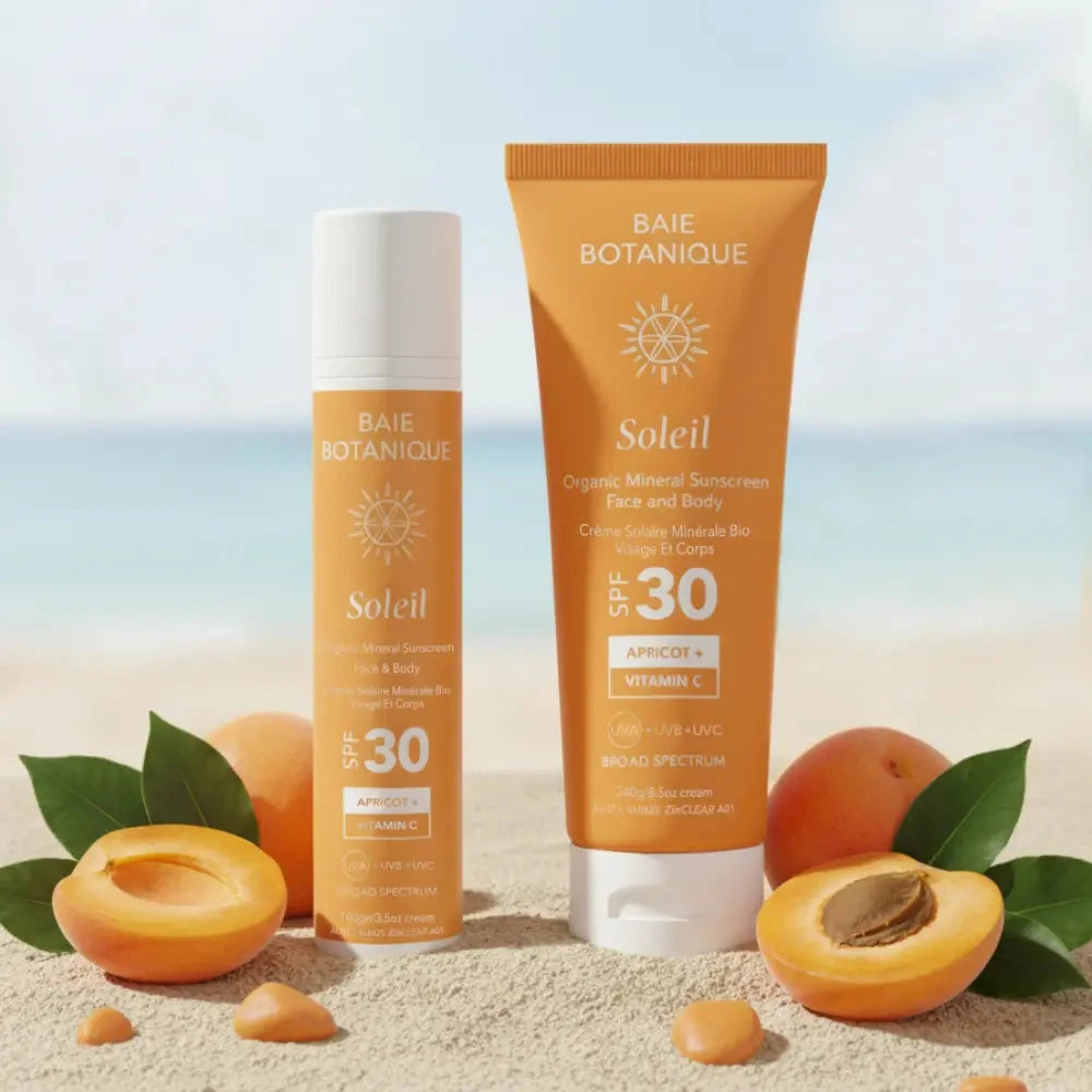 Vitamin C Bio-Mineral-Sonnenschutz SPF 30 für Gesicht und Körper Sunscreen Baie Botanique EU | Organic and Vegan Skincare 