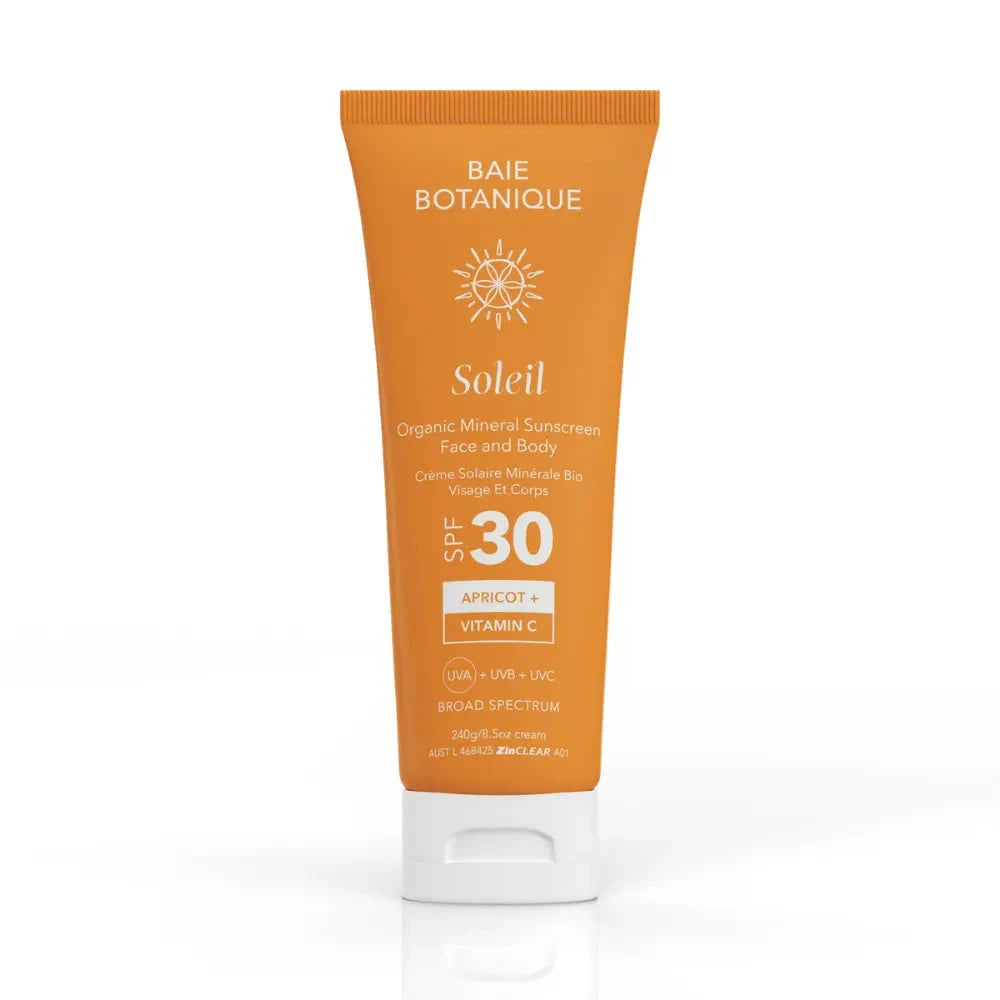 Vitamin C Bio-Mineral-Sonnenschutz SPF 30 für Gesicht und Körper Sunscreen Baie Botanique EU | Organic and Vegan Skincare 240g 