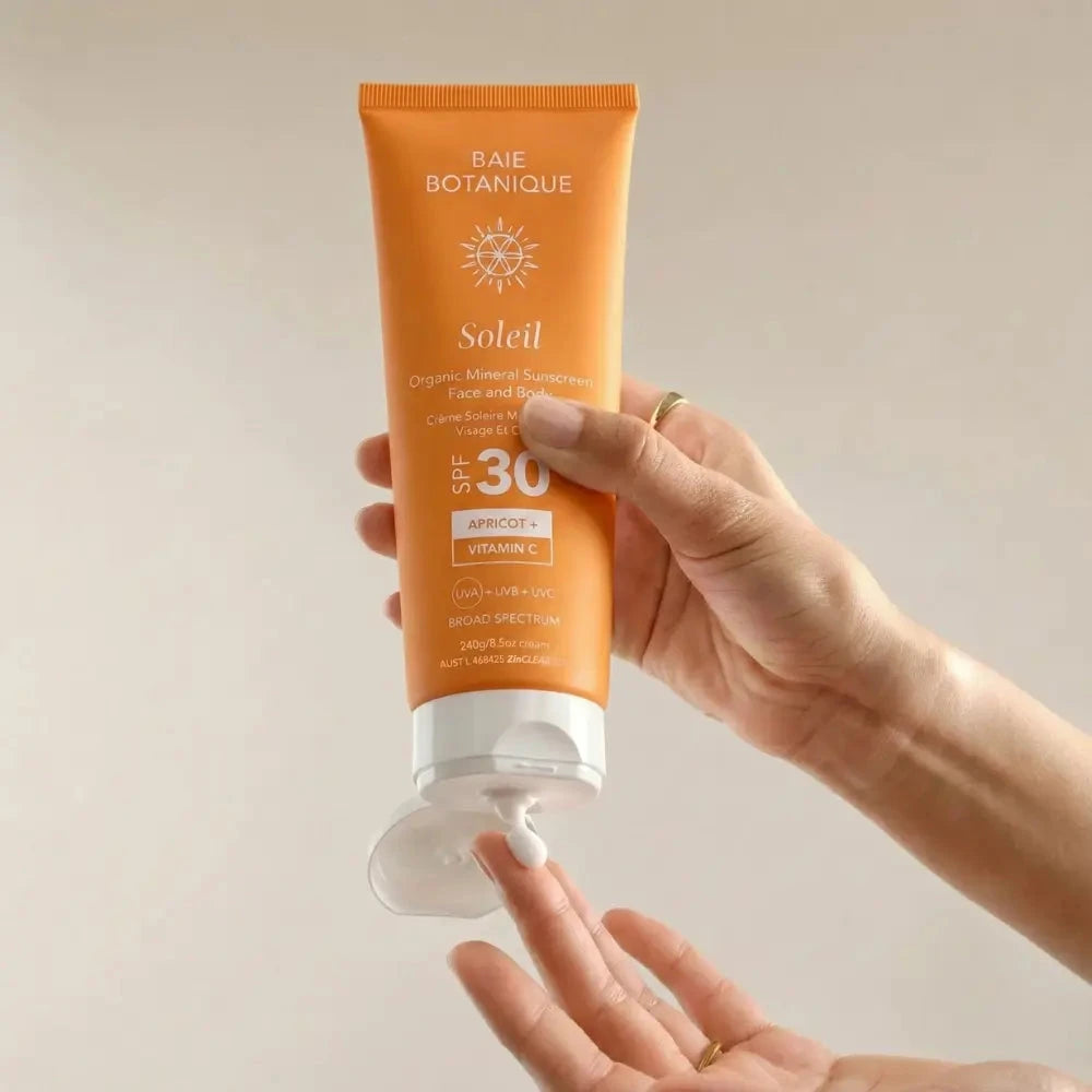 Vitamin C Bio-Mineral-Sonnenschutz SPF 30 für Gesicht und Körper Sunscreen Baie Botanique EU | Organic and Vegan Skincare 